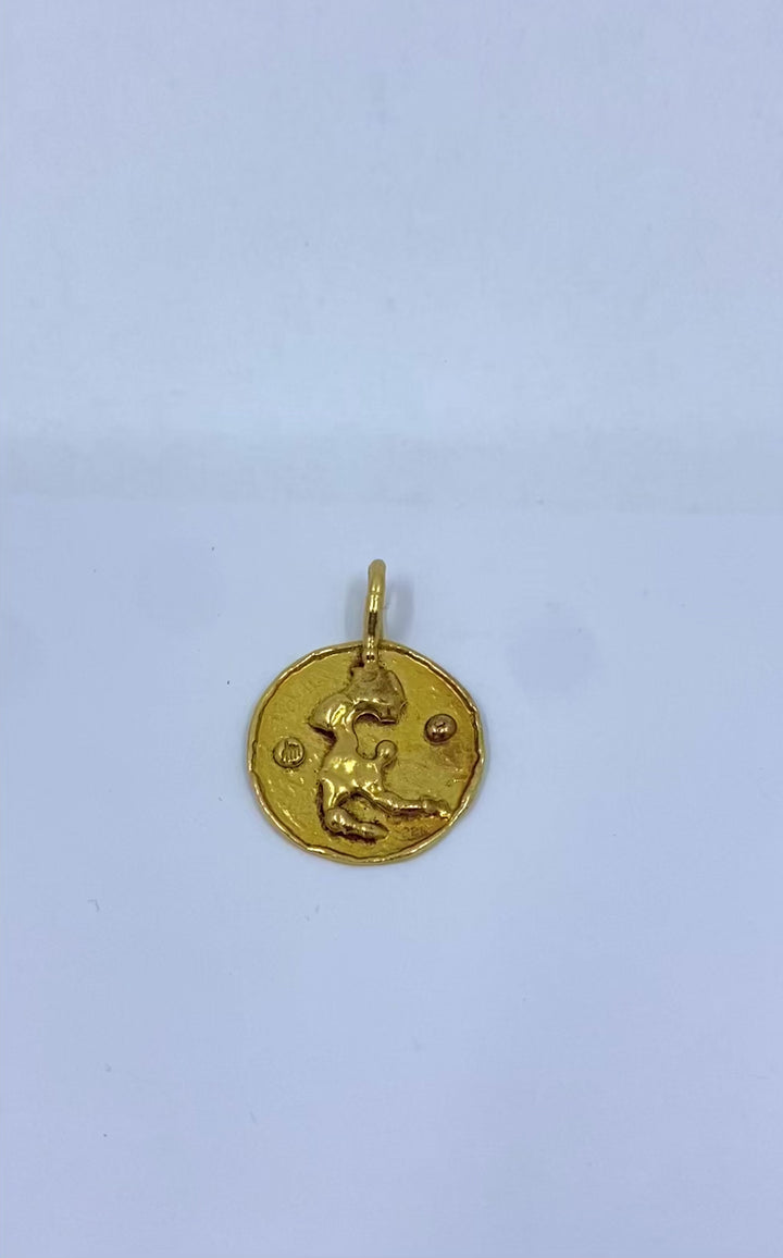 Jean Mahie 22k Gold Sculptural Abstract Pendant
