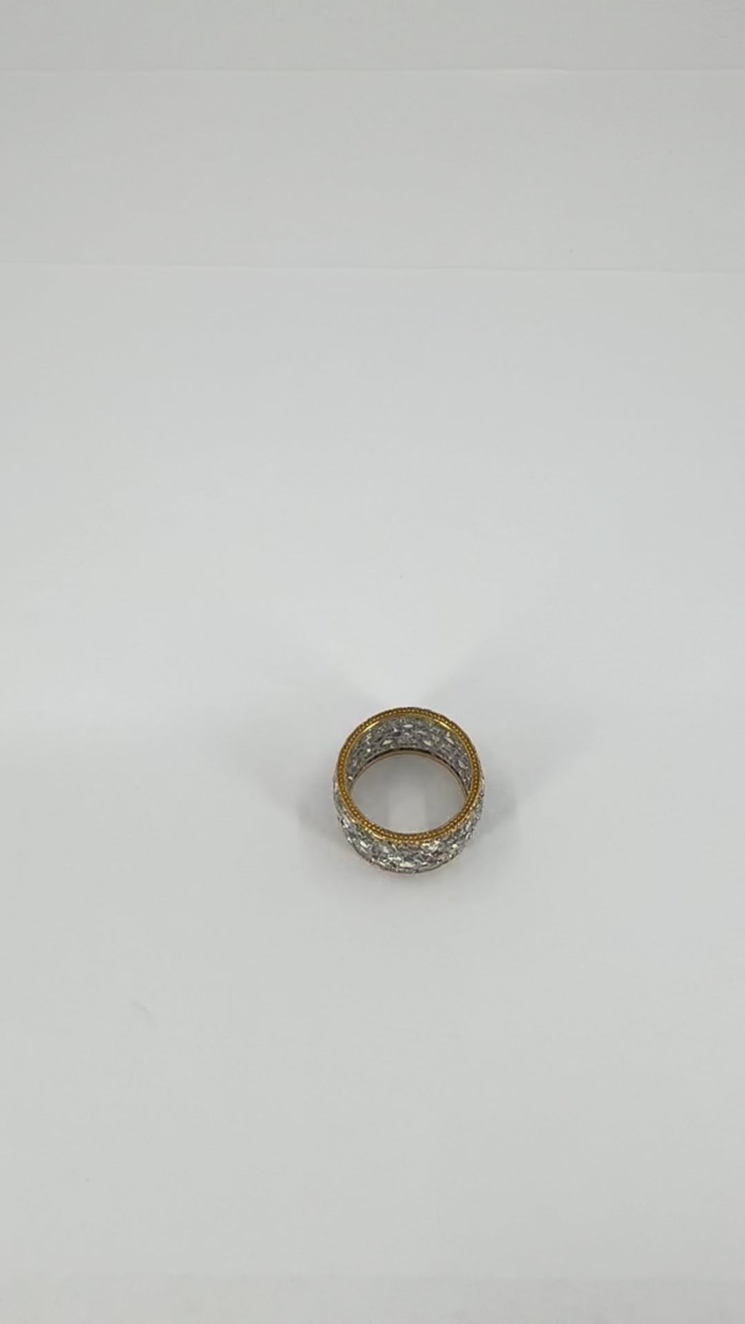 Vintage Buccellati 18k Two-tone Gold Diamond Open Work Band Ring