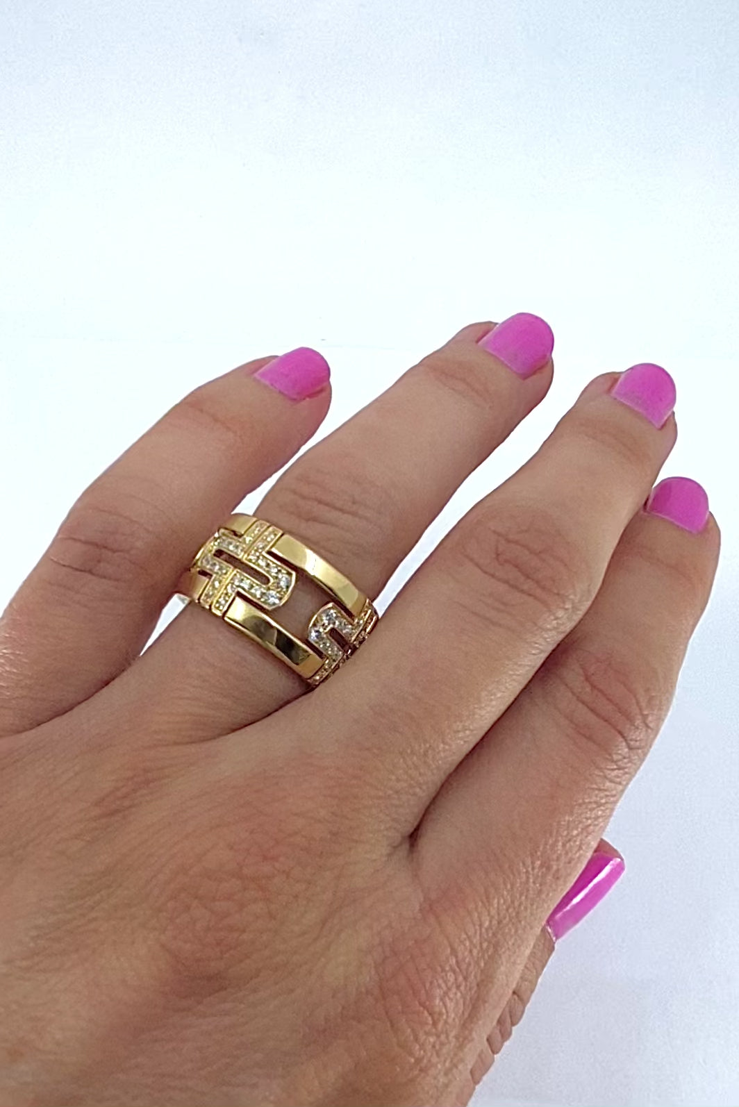 Bvlgari Bulgari Parentesi Diamond Ring 18k Gold Band Ring