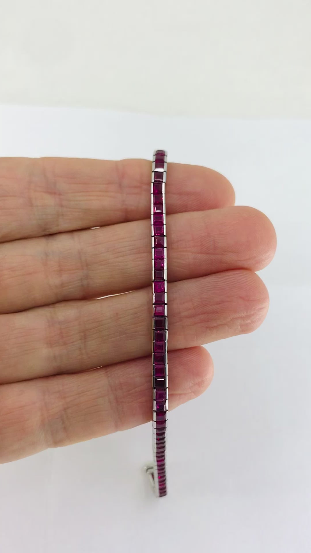 Art Deco Ruby Tennis Bracelet Platinum 
