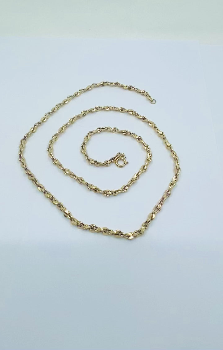 Vintage 14k Gold Swirl Link Chain Necklace