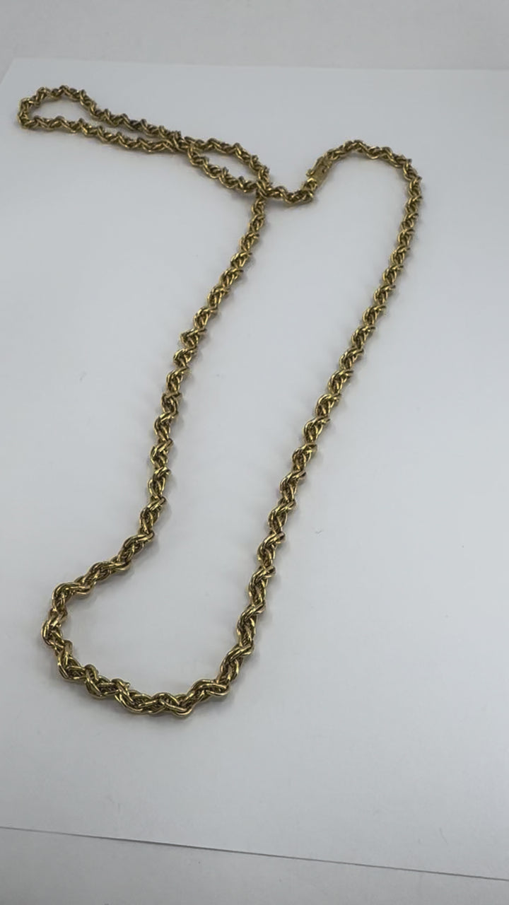 Vintage Tiffany & Co. 18k Gold Rope Chain Necklace