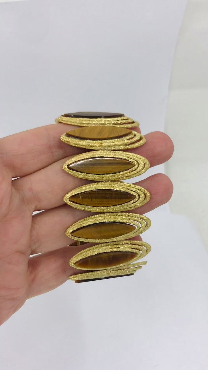 Vintage Kutchinsky Tiger’s Eye Bracelet 18k Gold