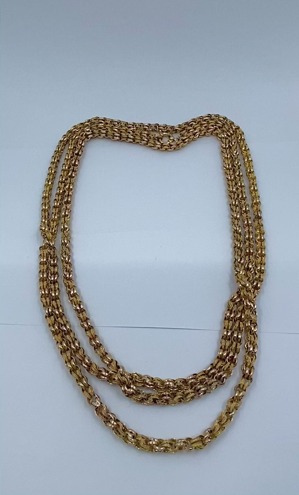 Antique Chain 10k Gold Textured Rope Necklace