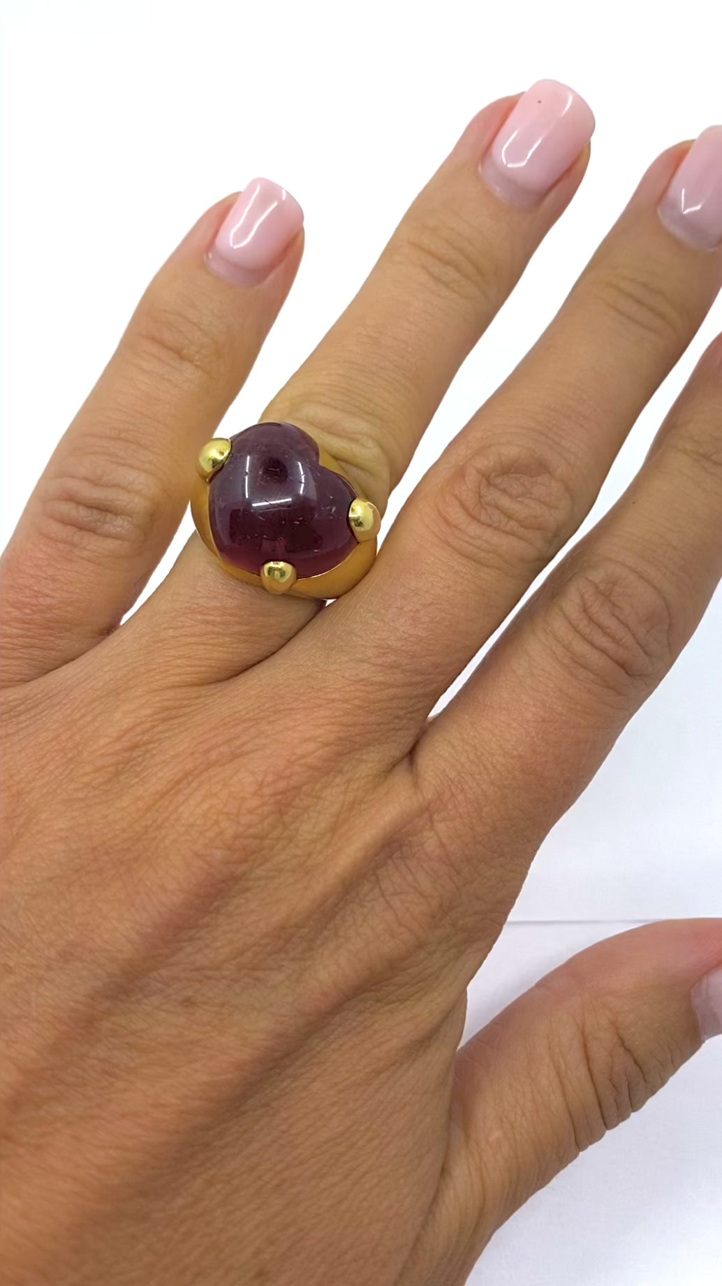 Pomellato 18K Yellow Gold Heart Tourmaline Ring
