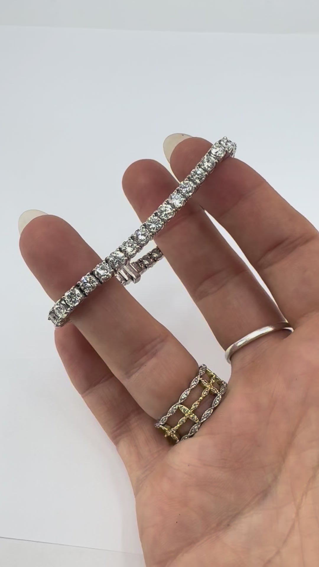 Vintage Cartier Platinum Diamond Tennis Bracelet, Circa 1970s