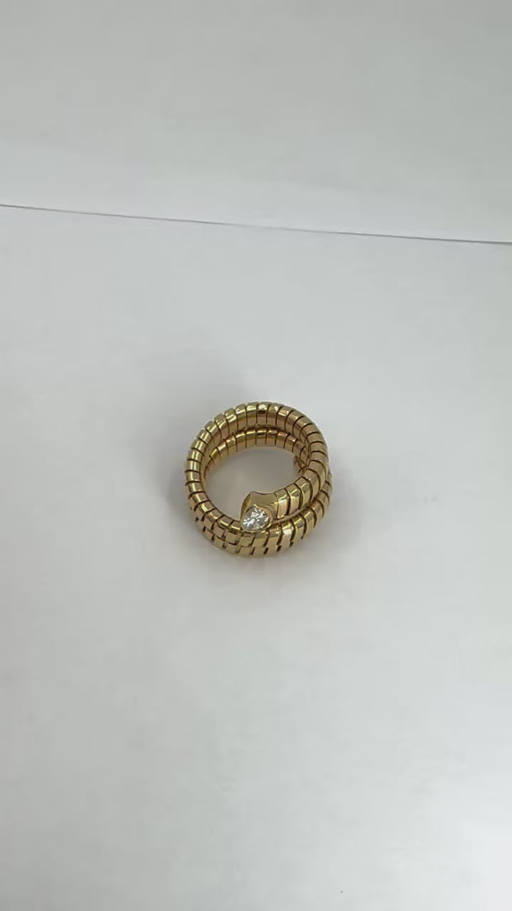 Bulgari Serpenti Tubogas Gold Diamond Ring