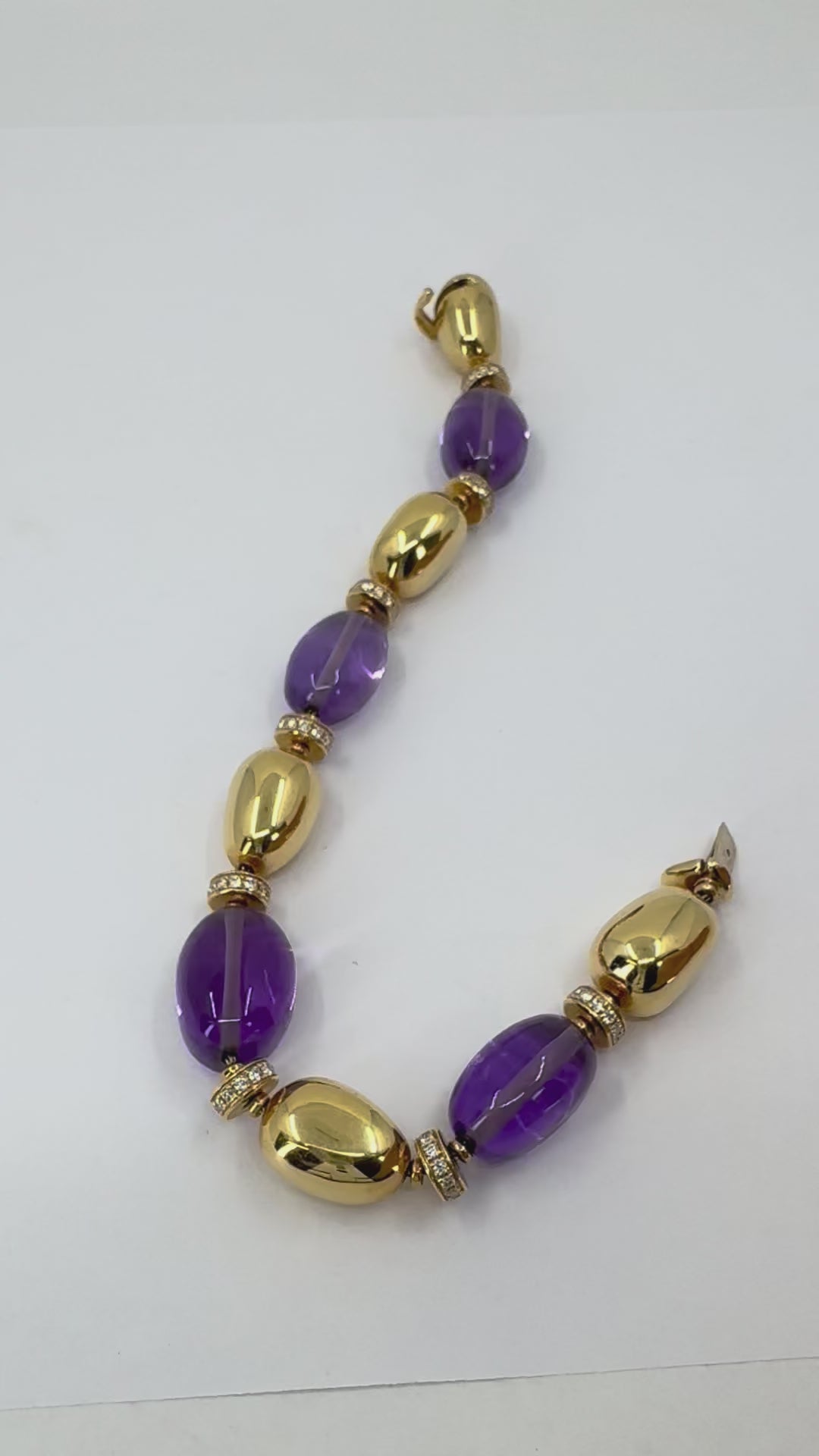 Bvlgari 18k Gold Amethyst Diamond Sassi Bracelet