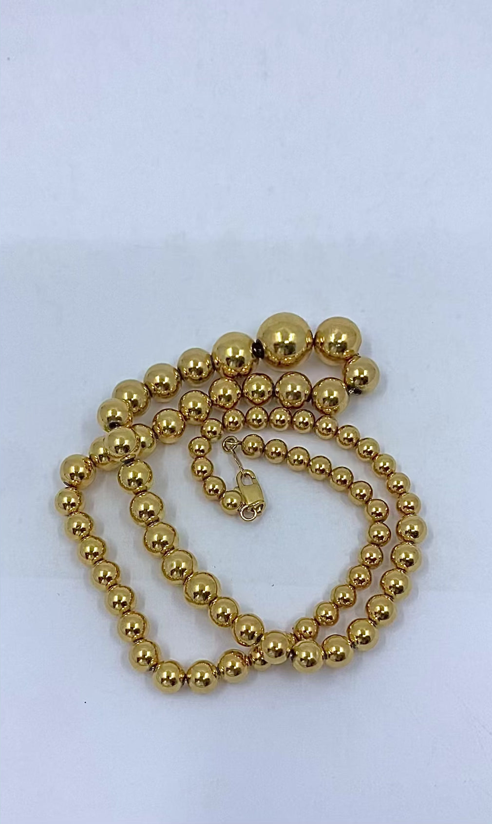 Aurafin 18k Yellow Gold Graduated Bead Necklace
