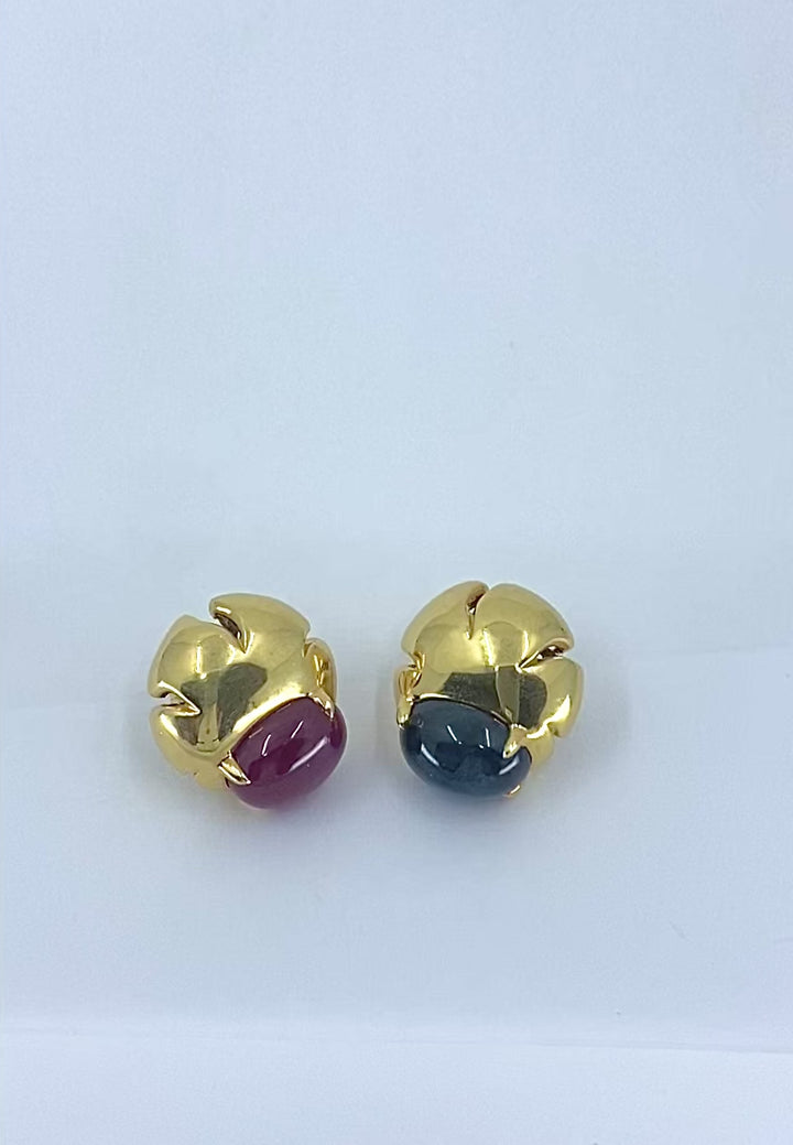 Seaman Schepps Earrings 18k Gold Gemstone