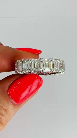 Roberto Coin Eternity Band Platinum Emerald Cut Diamond GIA - 11.36 cts