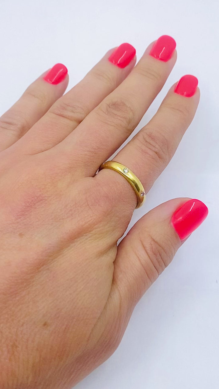 Cartier Stella Ring 18k Gold Diamond Band Vintage