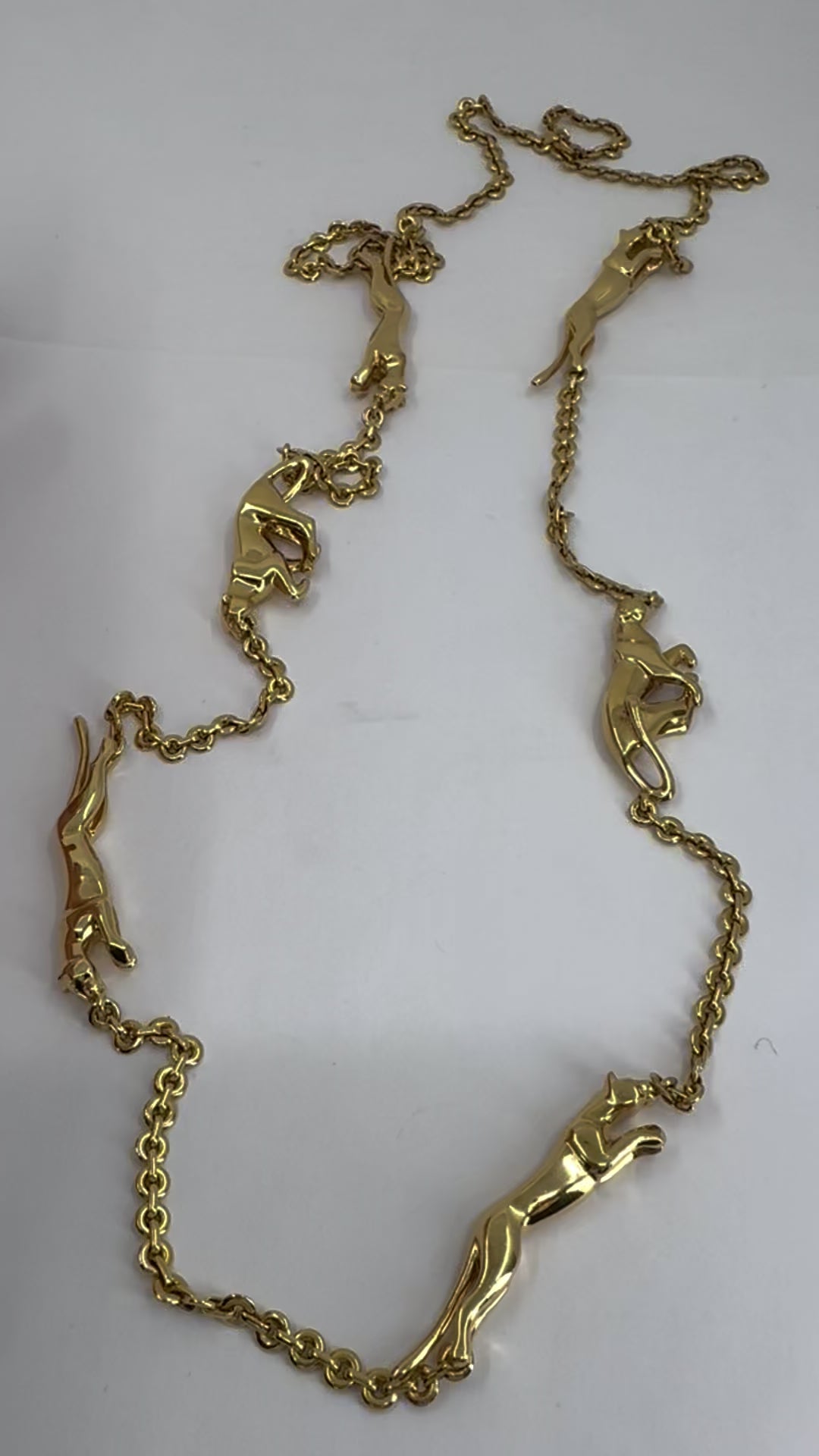 Cartier 18k Gold Panthere 6 Motif Chain Necklace