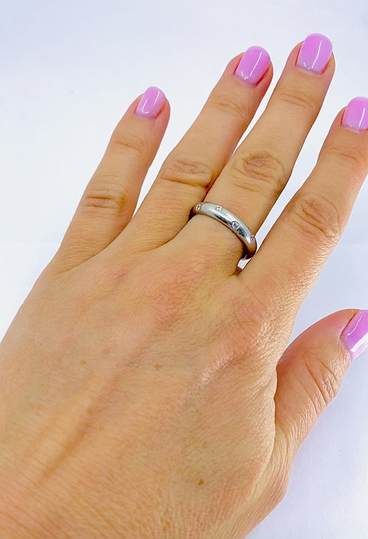 Tiffany & Co. Diamond Platinum Etoile Band Ring