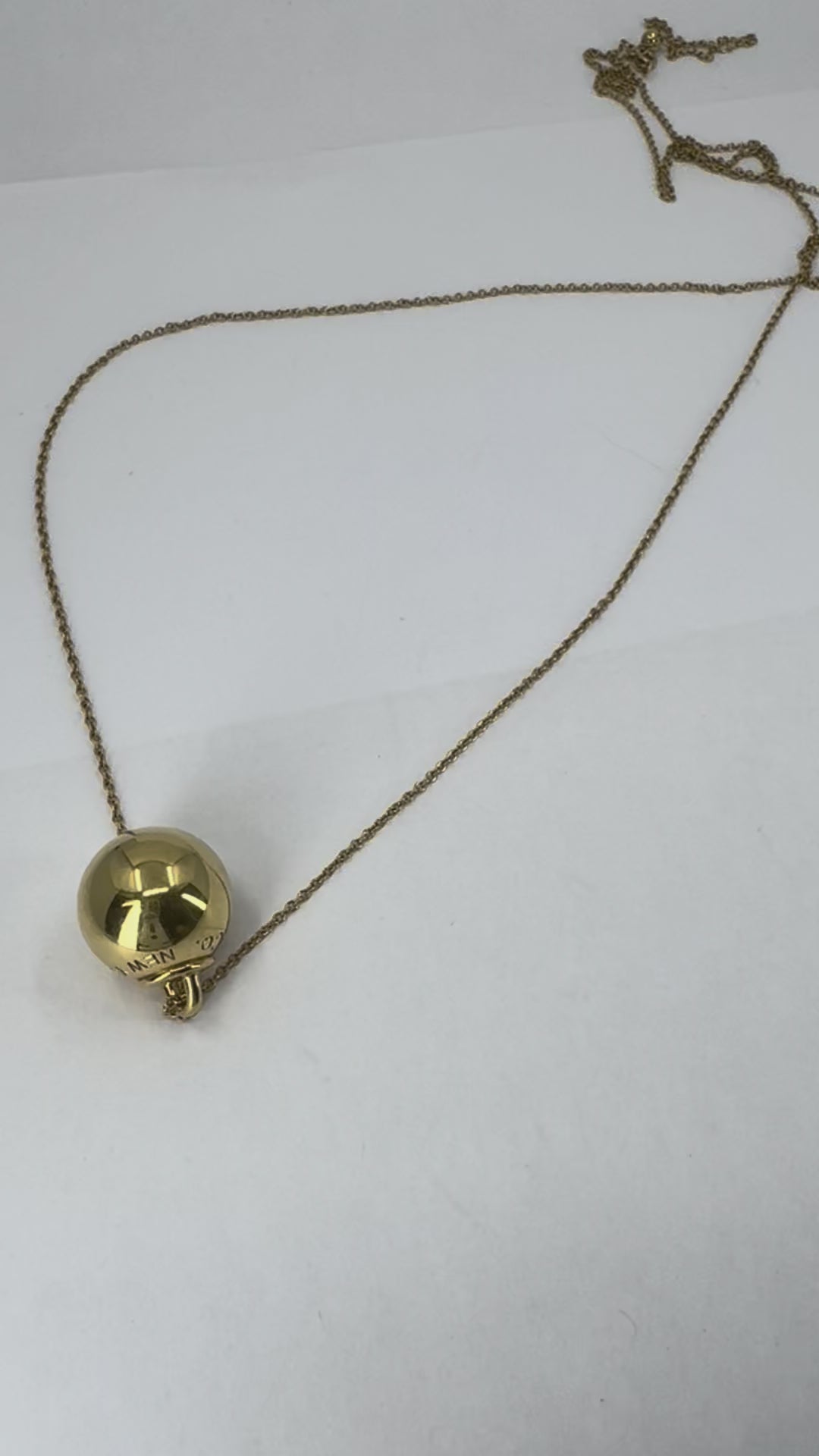 Tiffany & Co. New York 18k Gold Hardware Ball Chain Necklace