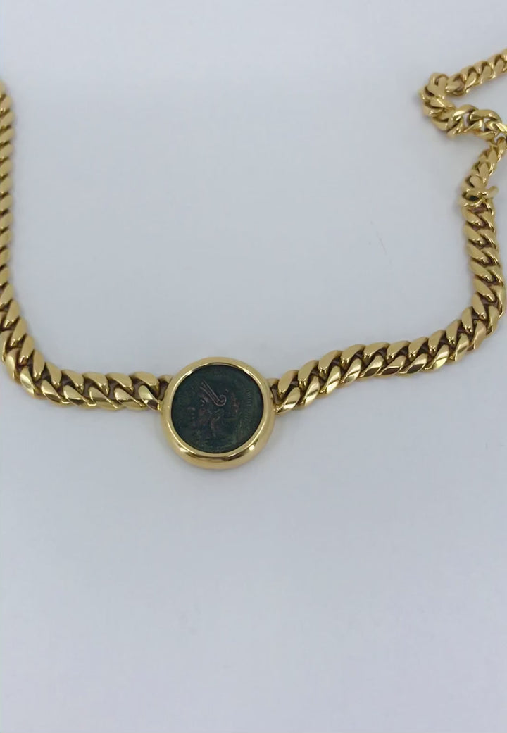 Bvlgari Vintage Bulgari Monete Necklace Bronze Ancient Coin 18k gold