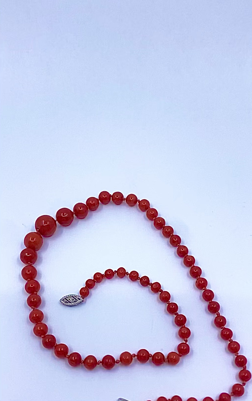 Coral Bead Necklace 14k Gold Clasp