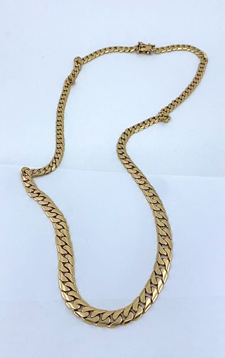 Vintage 18k Gold Curb Link Chain Necklace