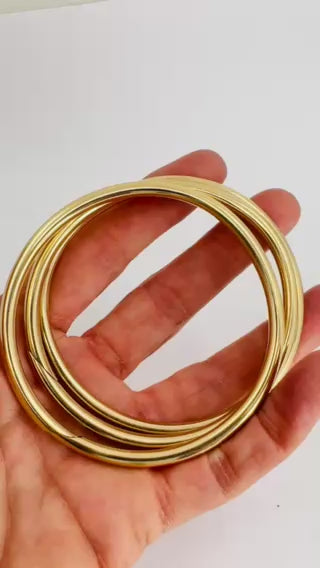 Vintage Cartier Set of Three Bangle Bracelets 14k Gold Estate Jewelry