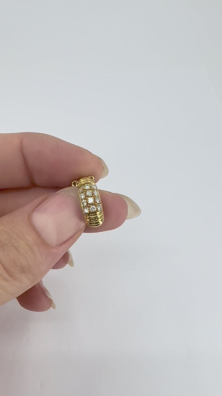 Vintage Van Cleef & Arpels 18k Gold Diamond Huggie Earrings