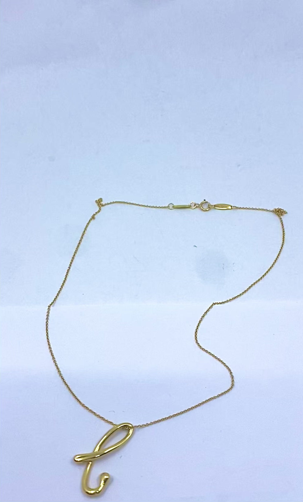 Elsa Peretti Tiffany & Co. 18k Gold  Alphabet Collection Pendant Necklace