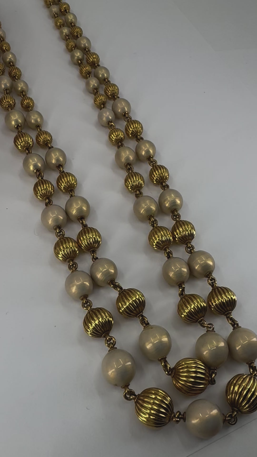 Vintage Tiffany & Co. 18k Gold Enamel Beaded Necklace