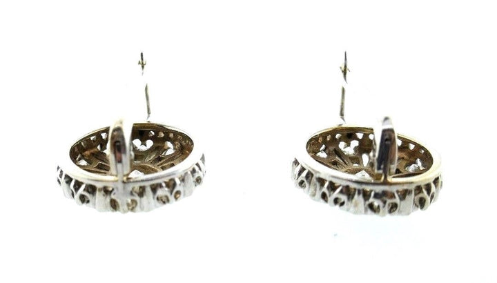 Victorian 18k White Gold & Diamond Cluster Earrings Circa 1900s Russian