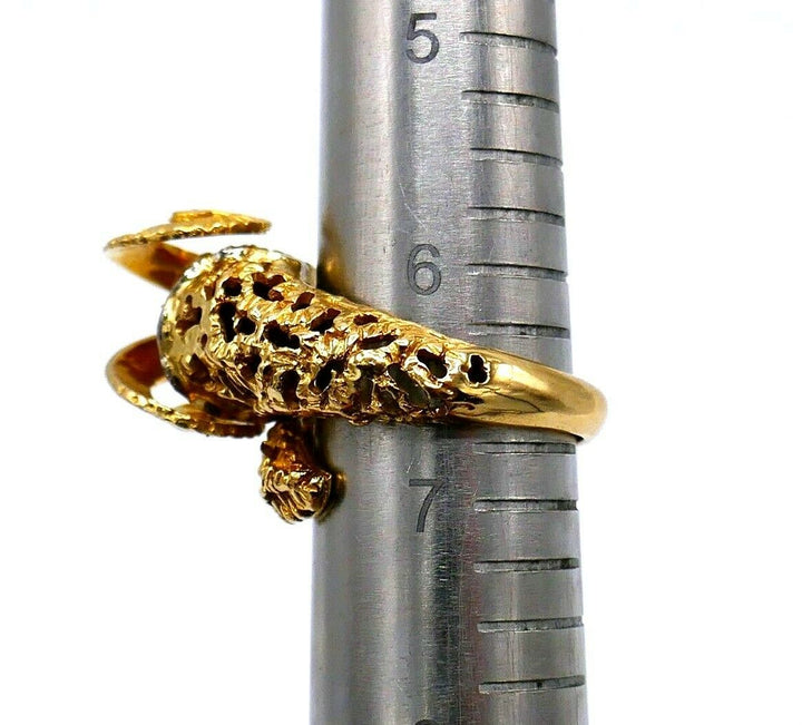 Ilias Lalaounis Filigree Yellow Gold Aries Astrological Ram Bypass Ring