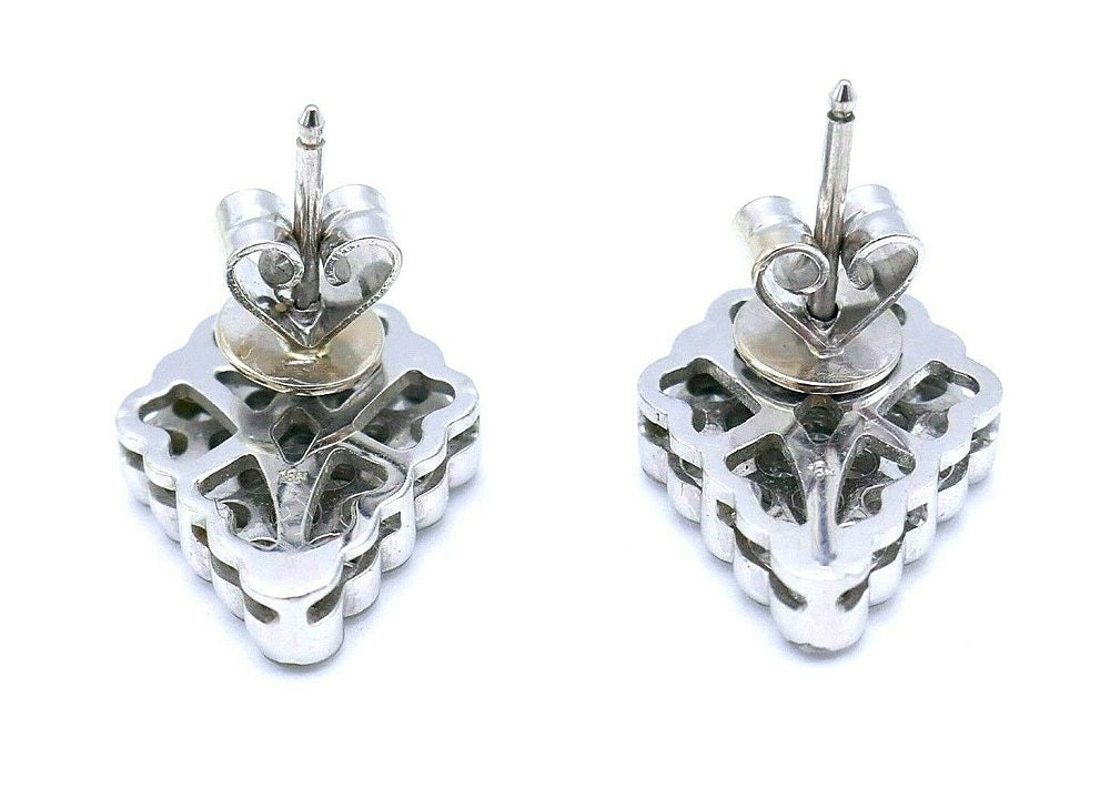 Modern White Gold Diamond Cone Earrings