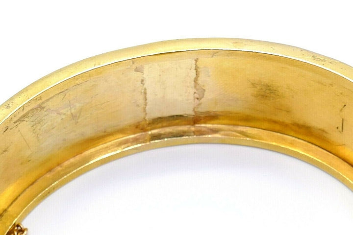 Victorian 14k Yellow Gold Diamond Bangle Bracelet