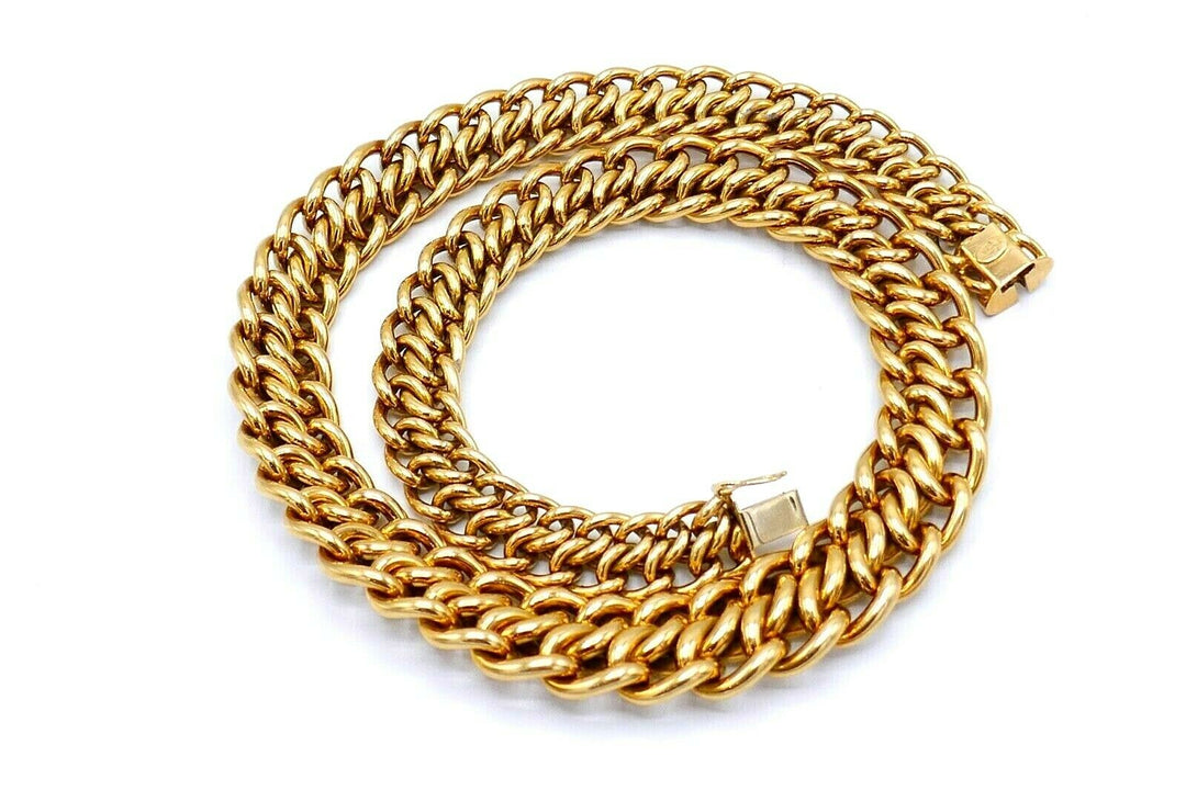 French 1970s Yellow Gold Chain Necklace