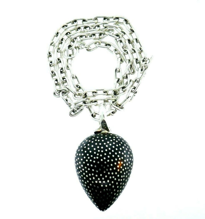 Patricia Von Musulin Sterling Silver Ebony Pendant Chain Necklace