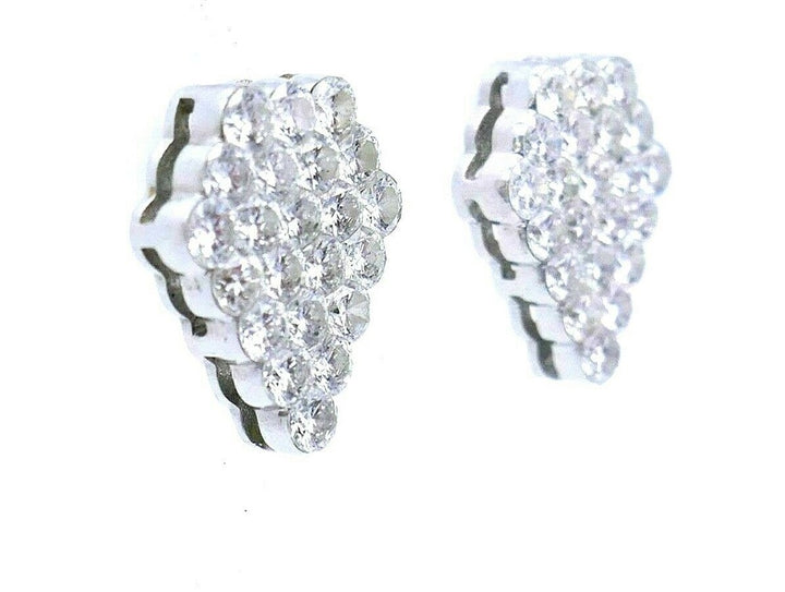 Modern White Gold Diamond Cone Earrings