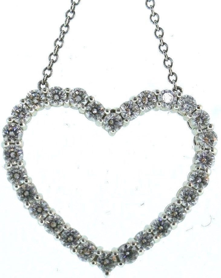 Tiffany and Co Diamond Heart Pendant Platinum Necklace