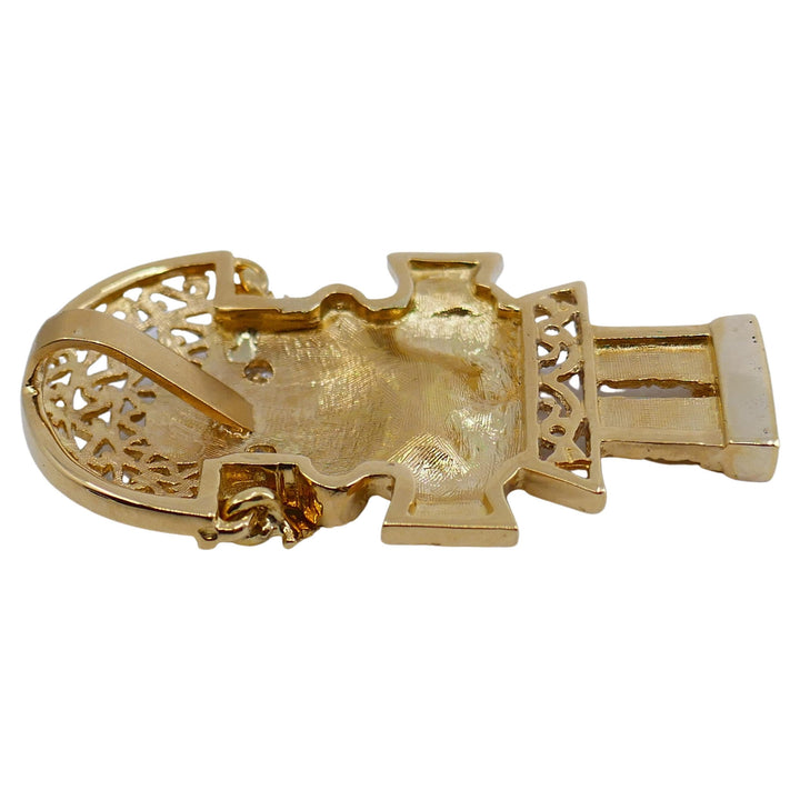 18k Gold Diamond Pirate Pendant