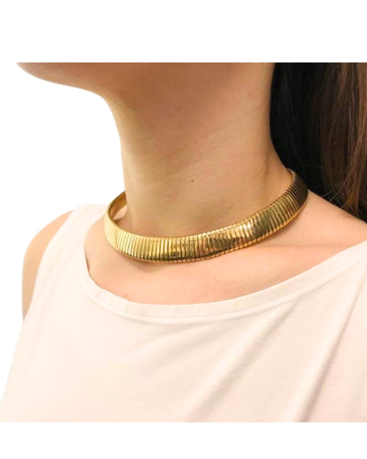 Bvlgari Vintage Bulgari Tubogas Necklace 18k Gold Steel