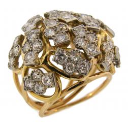 Seaman Schepps Diamond Yellow Gold Platinum Ring, 1950s
