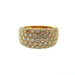 Cartier France 18k Yellow Gold & Diamond Bombe Ring