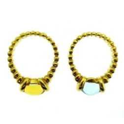 18 Yellow Gold Aquamarine and Citrine 2 Rings Set