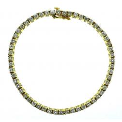 14K Yellow Gold Diamond Tennis Line Bracelet