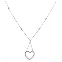 Tiffany and Co Diamond Heart Pendant Platinum Necklace