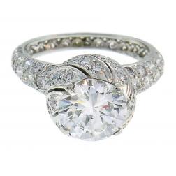 Tiffany & Co. Schlumberger Diamond Platinum Buds Ring