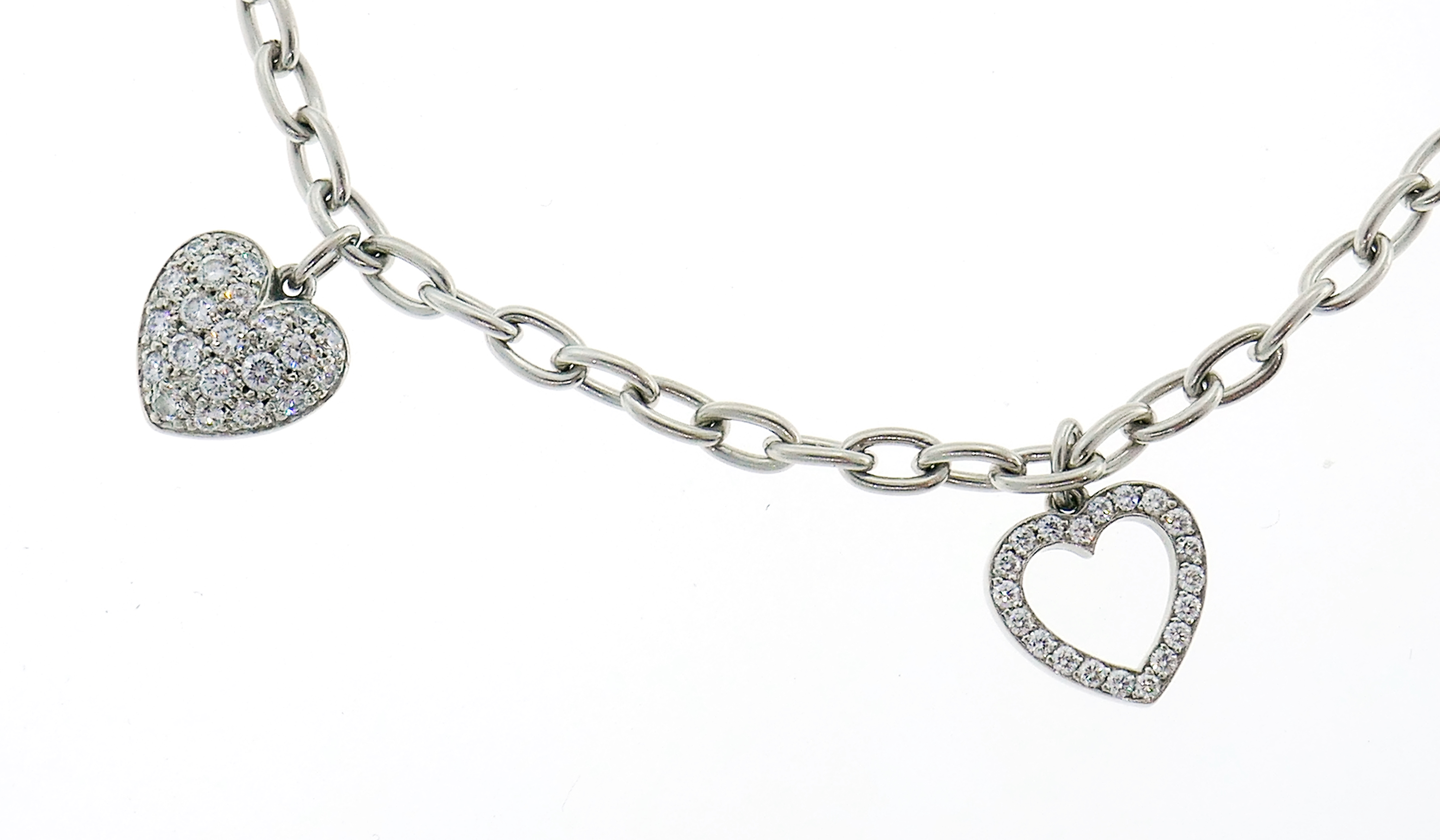 Tiffany and Co. Charm Bracelet with White Diamonds in Platinum at