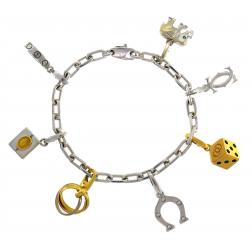Cartier Diamond Gold Charm Bracelet
