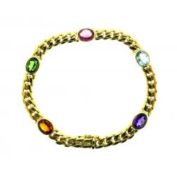 Mayor's 18k Yellow Gold Gemstones Chain Bracelet