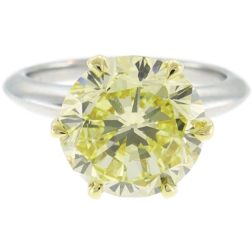 Tiffany & Co. Fancy Intense Yellow Diamond Platinum Ring