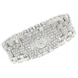 Art Deco Revival Diamond Platinum Bracelet 1960s