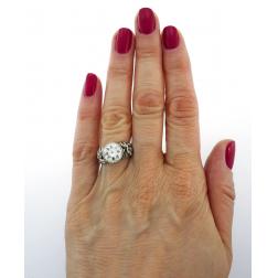 Edwardian Old European Cut Diamond Platinum Ring