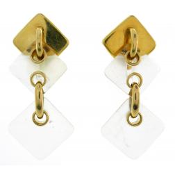Aldo Cipullo Rock Crystal Yellow Gold Earrings