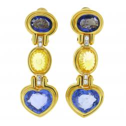 Bvlgari Sapphire Diamond Yellow Gold Earrings Bulgari